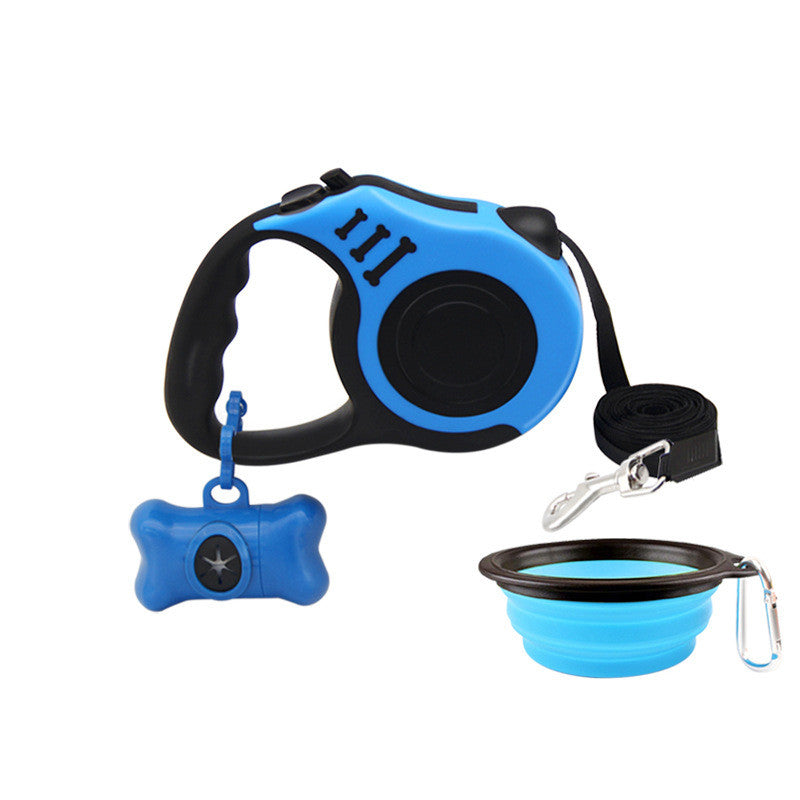 Retractable Dog Leash Folding Bowl Toilet Picker Set