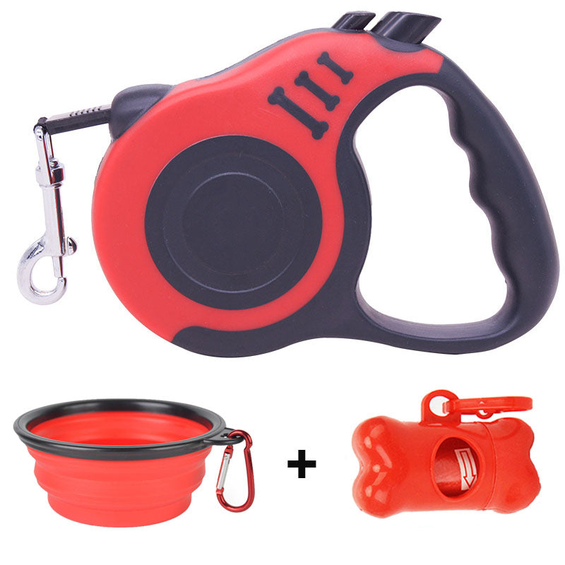 Retractable Dog Leash Folding Bowl Toilet Picker Set