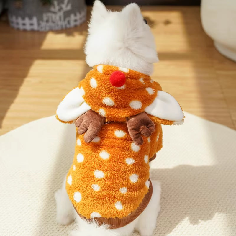 Christmas Cat Clothes Elk Autumn and Winter Velvet Medium-Sized Dogs Dogs Supplies Transformation Pet Dog Dog Cat Clothes