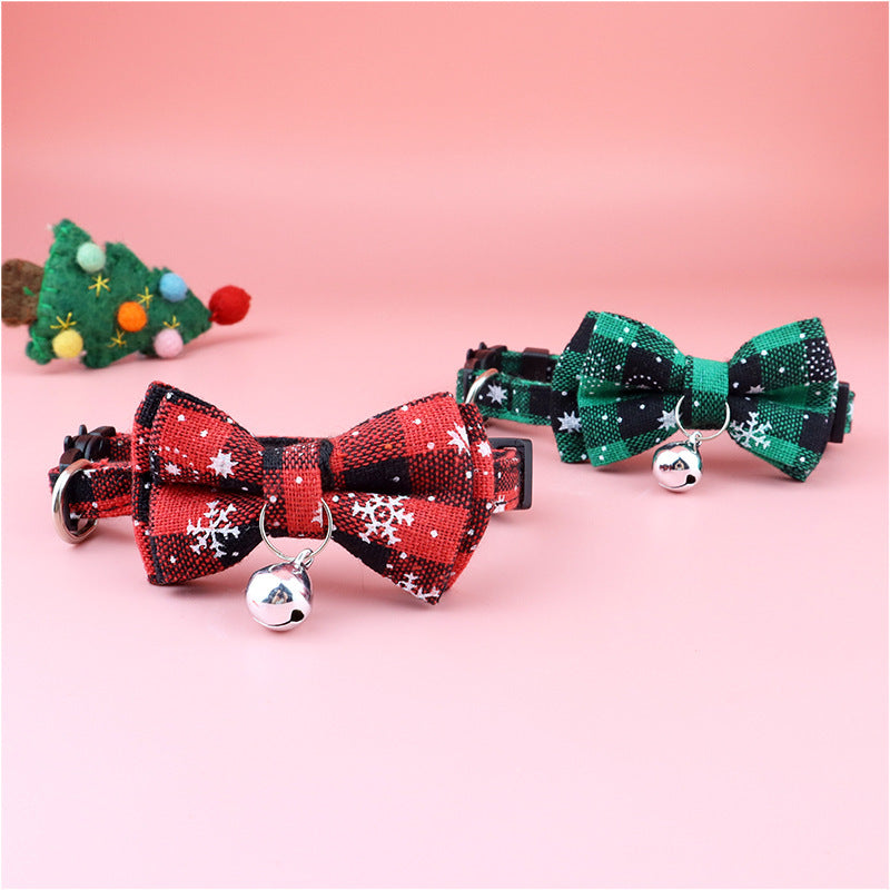 Pet Supplies Cat Bow Detachable Christmas
