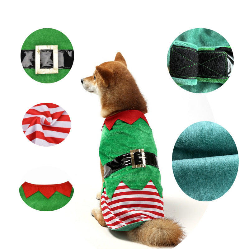 Christmas Dog Clothes Green Elf