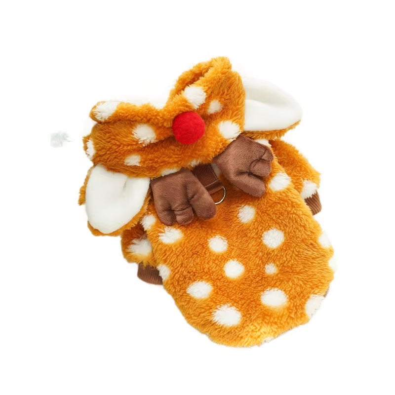 Christmas Cat Clothes Elk Autumn and Winter Velvet Medium-Sized Dogs Dogs Supplies Transformation Pet Dog Dog Cat Clothes